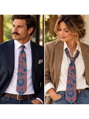 Kuppenheimer Pink and Blue Paisley Tie